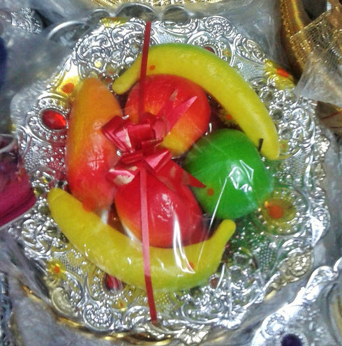 Silver Color Fancy Fruit Tray With Studs - 100gms